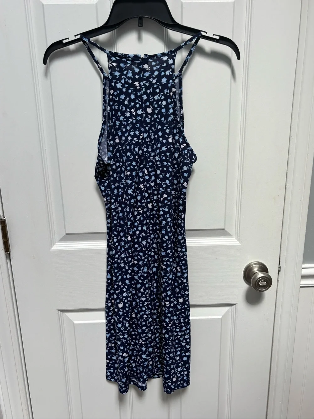 Michael Kors Navy & Light Blue Floral Midi Dress